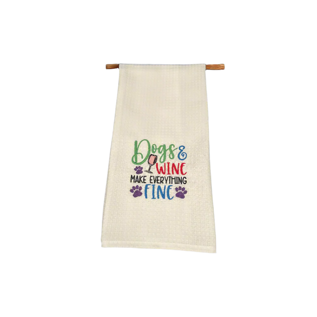 Dog & Wine Towel