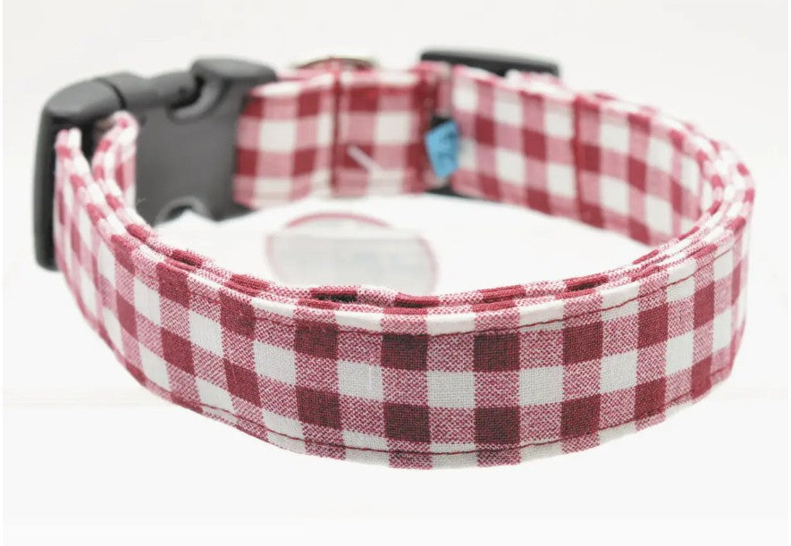 Maroon Gingham Collar