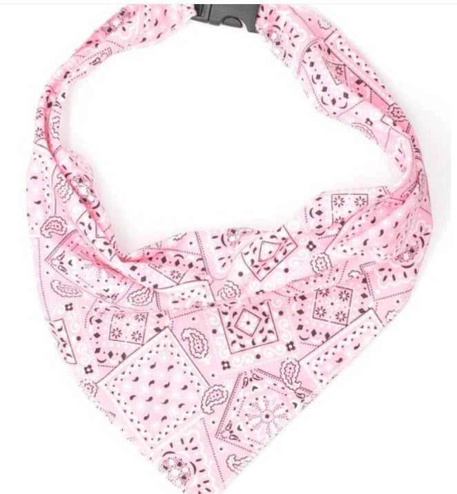 Pink Collar and Bandana Set