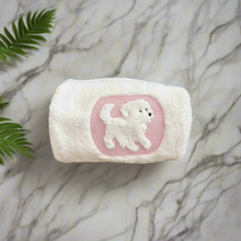 Dog White Embossed Dog Towel