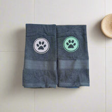 Paw Print Black Towel