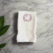 Dog White Embossed Dog Towel