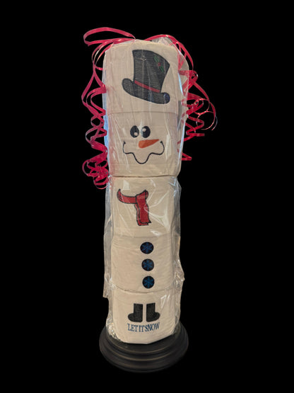 Toilet Paper Snowman Tower