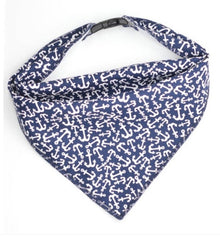 Blue Nautical Dog Set - Collar, Bandana, Bow Tie and Leash