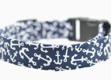 Blue Nautical Dog Set - Collar, Bandana, Bow Tie and Leash