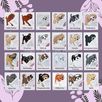 BFF Bark Boutique Dog Thieves Towels featuring embroidered dog breeds on soft absorbent premium cotton fabric